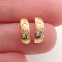 Implant grade Titanium PVD Gold CZ Half Hoop Earrings- 20g Pair