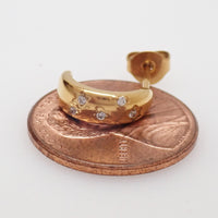 Implant grade Titanium PVD Gold CZ Half Hoop Earrings- 20g Pair