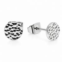 Hammered titanium earrings by HALOBES, 20g implant earrings in a stylish pair, featuring a sleek, hammered design.