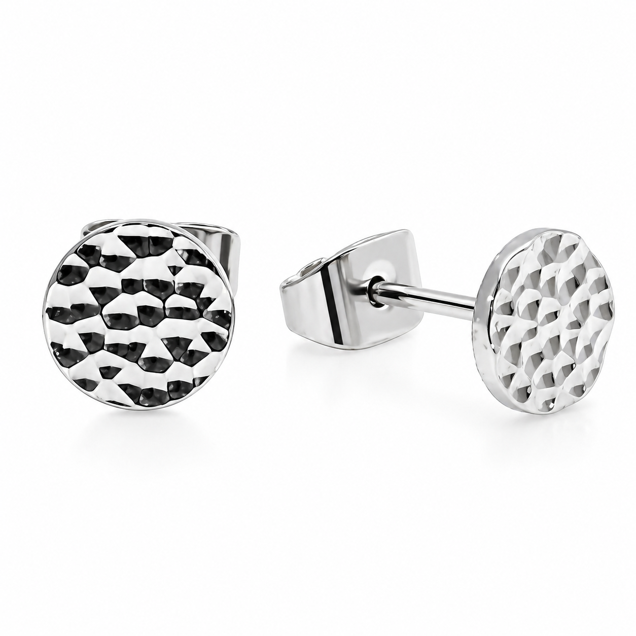 Hammered titanium earrings by HALOBES, 20g implant earrings in a stylish pair, featuring a sleek, hammered design.