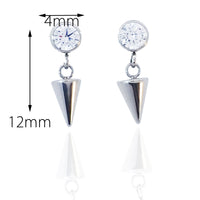 Titanium CZ and spike cone drop Earring - Body Clickers Body Jewelry