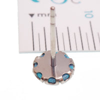 Turquoise 6mm titanium stud earrings pair by Halobes, lightweight 20g, featuring vibrant turquoise stones and sleek titanium posts.