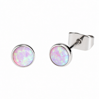 HALOBES titanium earrings with 3mm opal bubble gum design, 20g implant-style jewelry for pierced ears.