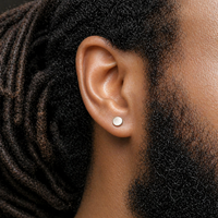 Halobes titanium earrings with 6mm disc design, 20g pair of implant-style titanium earrings for pierced ears.