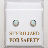 Sterilized Titanium Earrings • Implant-Grade Opal Stud Earrings