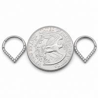 Triangle Pave Heart  Septum Clicker 16g