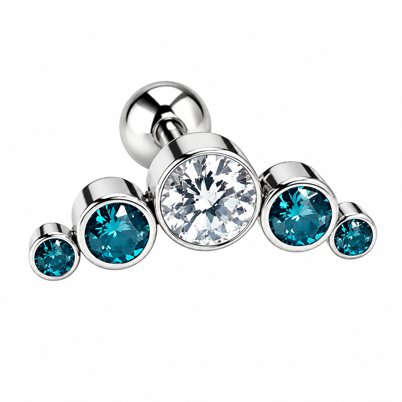helix piercing zircon blue CZ