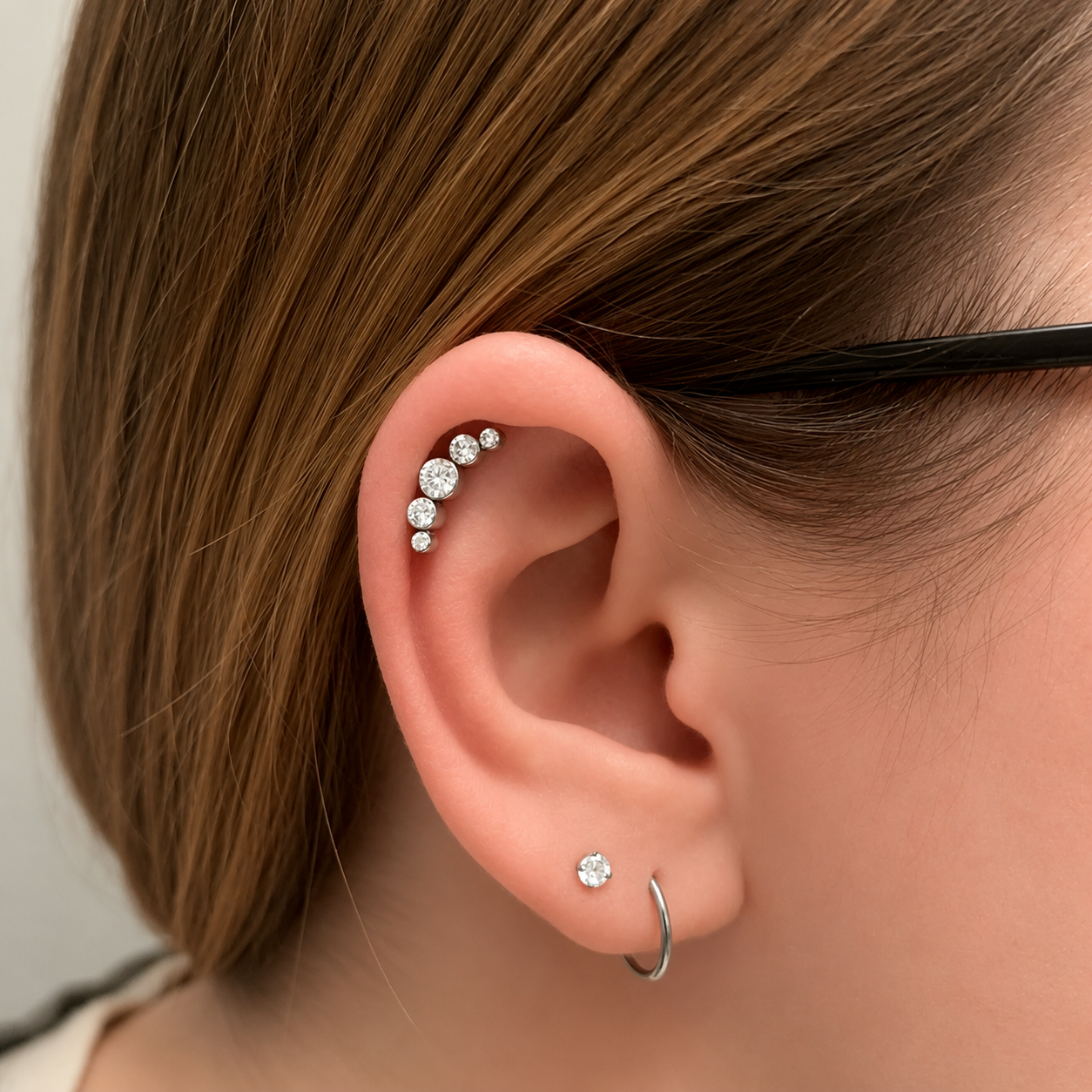 helix piercing titanium flatback internally threaded hypoallergenic