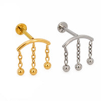 Implant Grade Titanium Dangle Hidden Helix Push-Fit Flatback Piercing