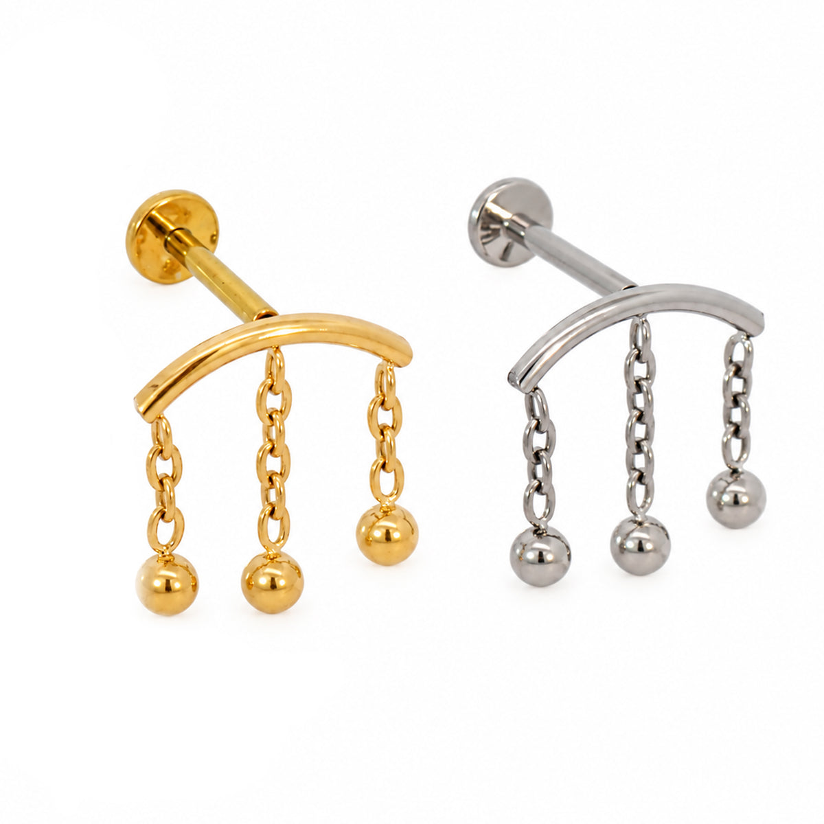 Implant Grade Titanium Dangle Hidden Helix Push-Fit Flatback Piercing
