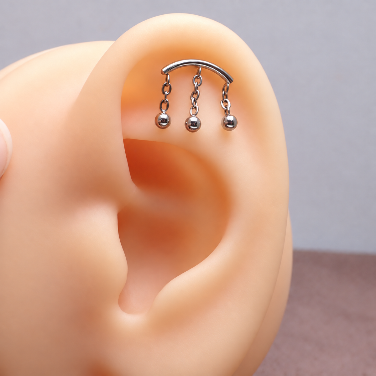 Implant Grade Titanium Dangle Hidden Helix Push-Fit Flatback Piercing