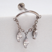Hidden Helix Marquise CZ Chain Titanium Flatback 18g, 16g, 14g
