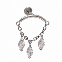 Hidden Helix Marquise CZ Chain Titanium Flatback 18g, 16g, 14g
