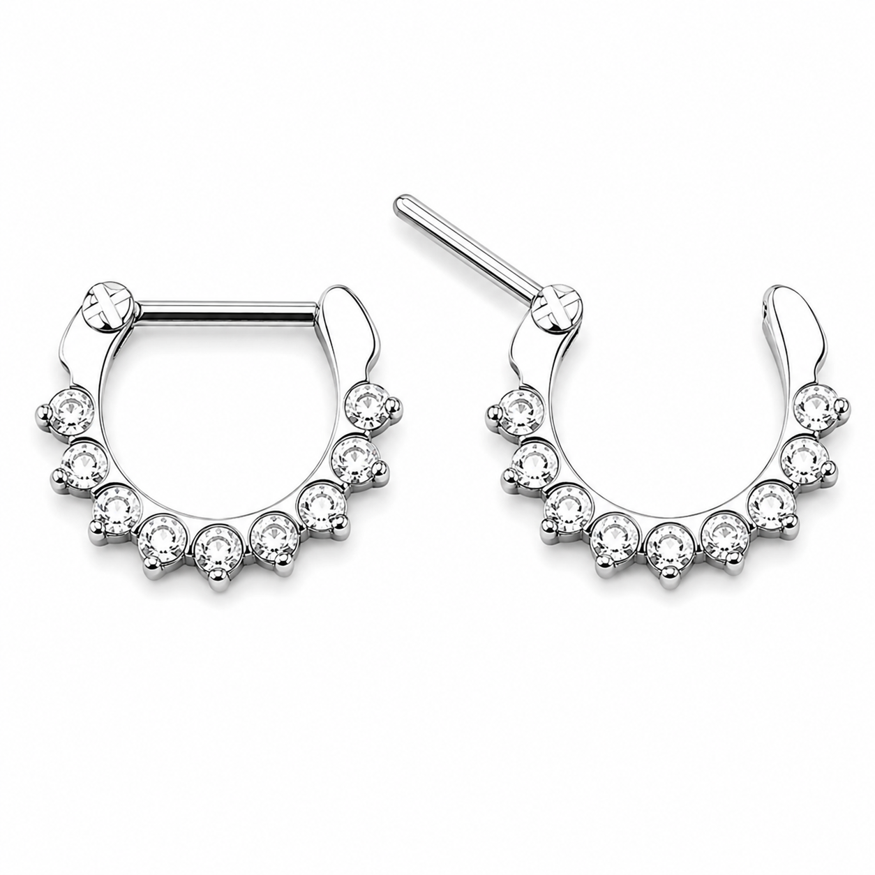 Swarovski Clear Crystal Crown Clicker 16g
