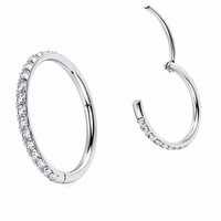 Titanium CZ Clicker Hoop 16g, 18g, 20g