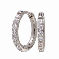 implant titanium clicker hoop with clear CZ