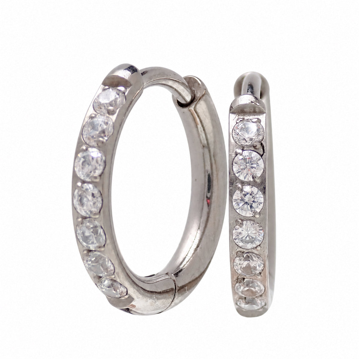 implant titanium clicker hoop with clear CZ