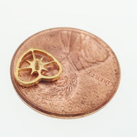 PVD Gold Heart Starburst Center Titanium Flatback Piercing: Internally Threaded (18g, 16g, 14g)