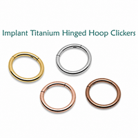 Plain Hinged Titanium Clicker Segment Ring 14g, 16g, 18g, 20g