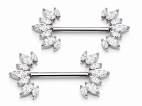 CZ Push Fit Implant Titanium Nipple piercings 16g, 14g, 12g
