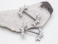 CZ Push Fit Implant Titanium Nipple piercings 16g, 14g, 12g