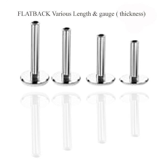 Internally Threaded Gun Titanium Flatback Piercing