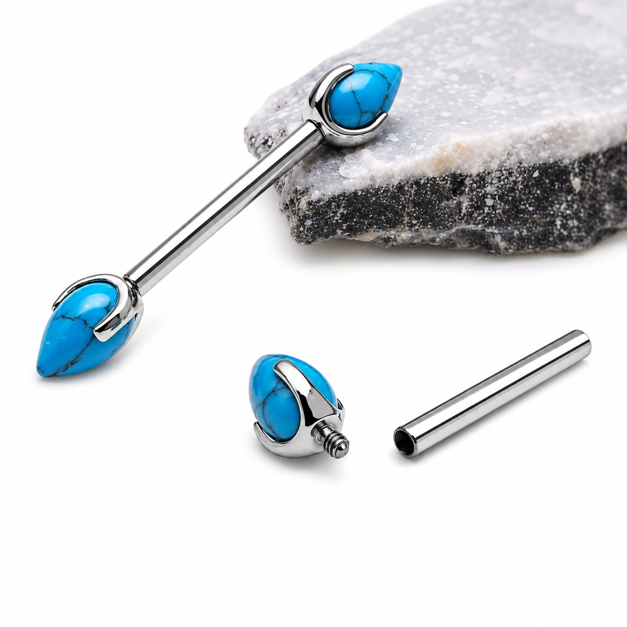 Turquoise Bullets Implant Titanium Nipple Bars