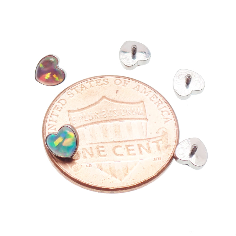 Jelly opal Heart Titanium with Flatback 18g, 16g, 14g