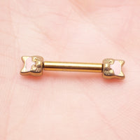 Push Fit Cat Titanium Nipple Bar 12g, 16g, 14g