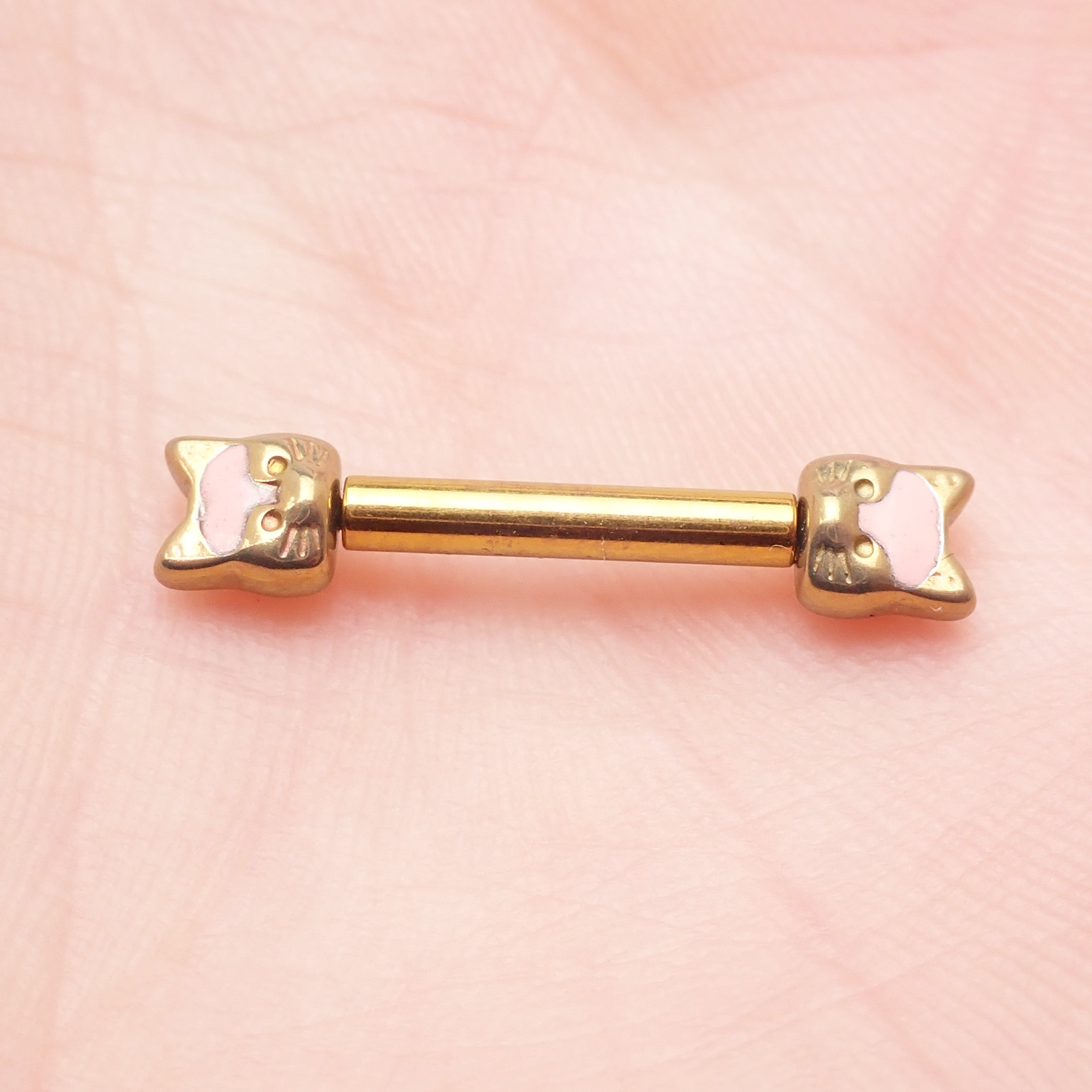 Push Fit Cat Titanium Nipple Bar 12g, 16g, 14g