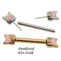 Push Fit Cat Titanium Nipple Bar 12g, 16g, 14g