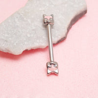 Push Fit Cat Titanium Nipple Bar 12g, 16g, 14g