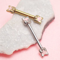 Push Fit Cat Titanium Nipple Bar 12g, 16g, 14g