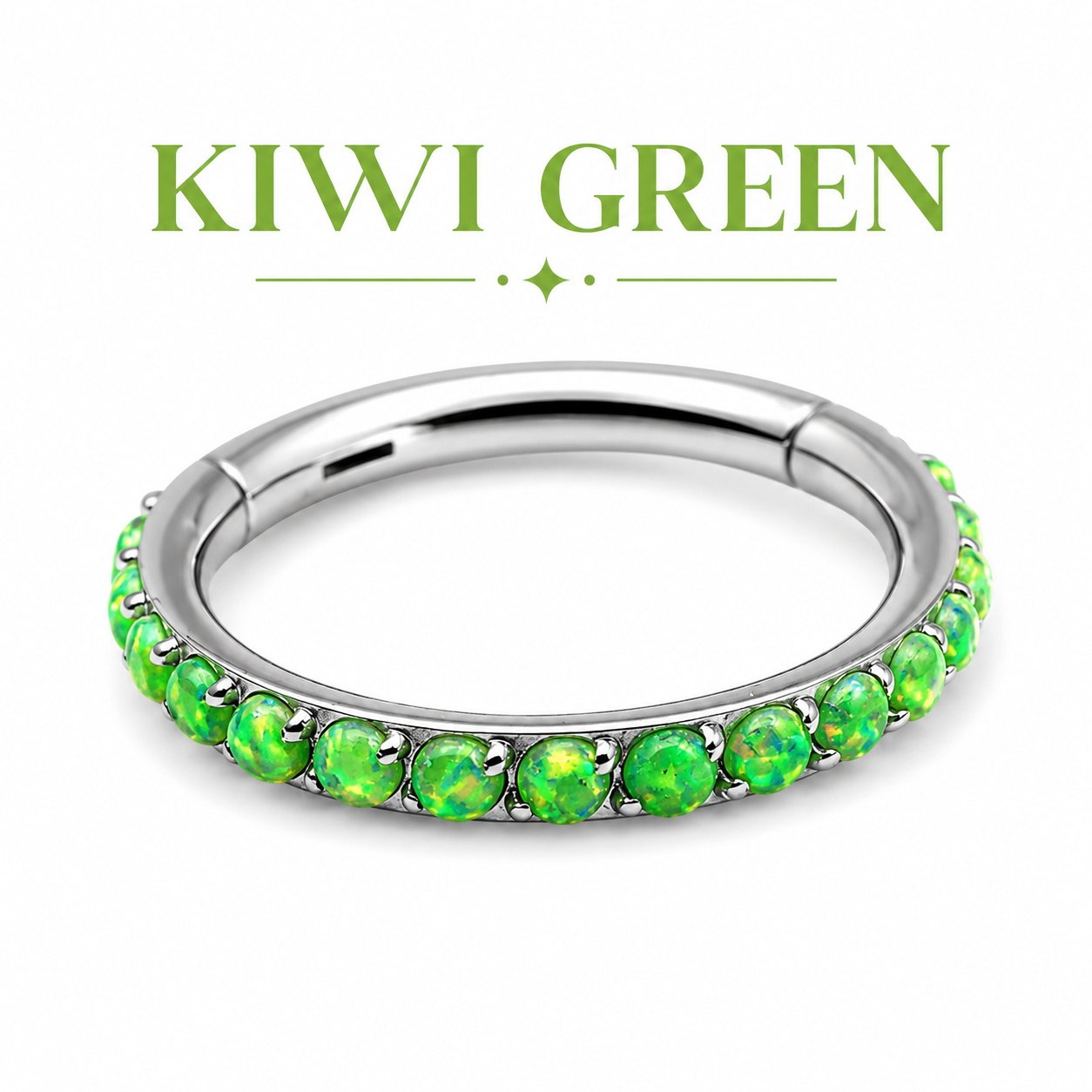 Titanium Fire Opal hinged ring Clicker 16g 8mm/10mm