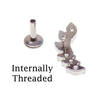 CZ Helix Piercing Curve Implant Titanium Flatback- Internally Threaded