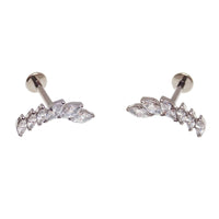 CZ Helix Piercing Curve Implant Titanium Flatback- Internally Threaded
