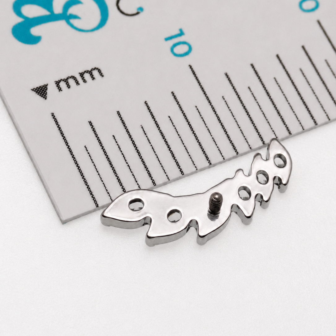 CZ Helix Piercing Curve Implant Titanium Flatback- Internally Threaded