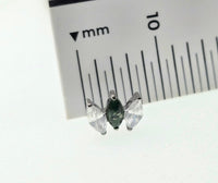 Moss Agate Arch Cluster Titanium Flatback/ Labret Piercing 18g, 16g, 14g