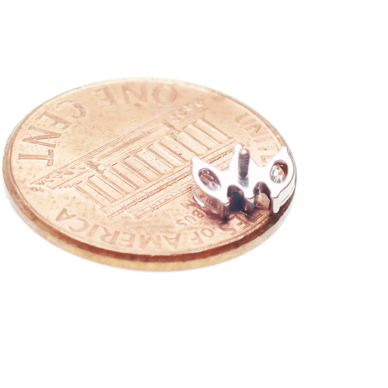 Moss Agate Arch Cluster Titanium Flatback/ Labret Piercing 18g, 16g, 14g