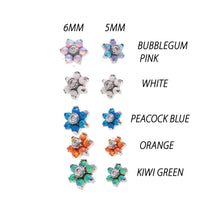 Magpie 14g 1.2mm thread Opal Flower Top jewelry piercing with detailed flower design and vibrant opal stone.