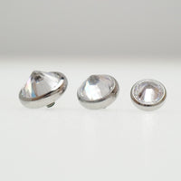 Magpie 14g internally threaded dermal attachment with 1.2mm CZ top for body piercing jewelry.