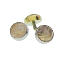 Magpie rutilated quartz 4mm top body jewelry, internally threaded, 16g, 0.9mm piercing needle, clear quartz with gold needle inclusions