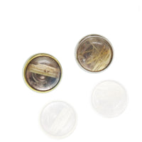 Rutilated Quartz 4mm internally threaded body jewelry by Magpie, showcasing the gemstone top and sleek metal design