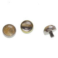 Magpie rutilated quartz 4mm internally threaded body jewelry top, 0.9mm gauge, 16G, showcasing clear quartz with golden inclusions.