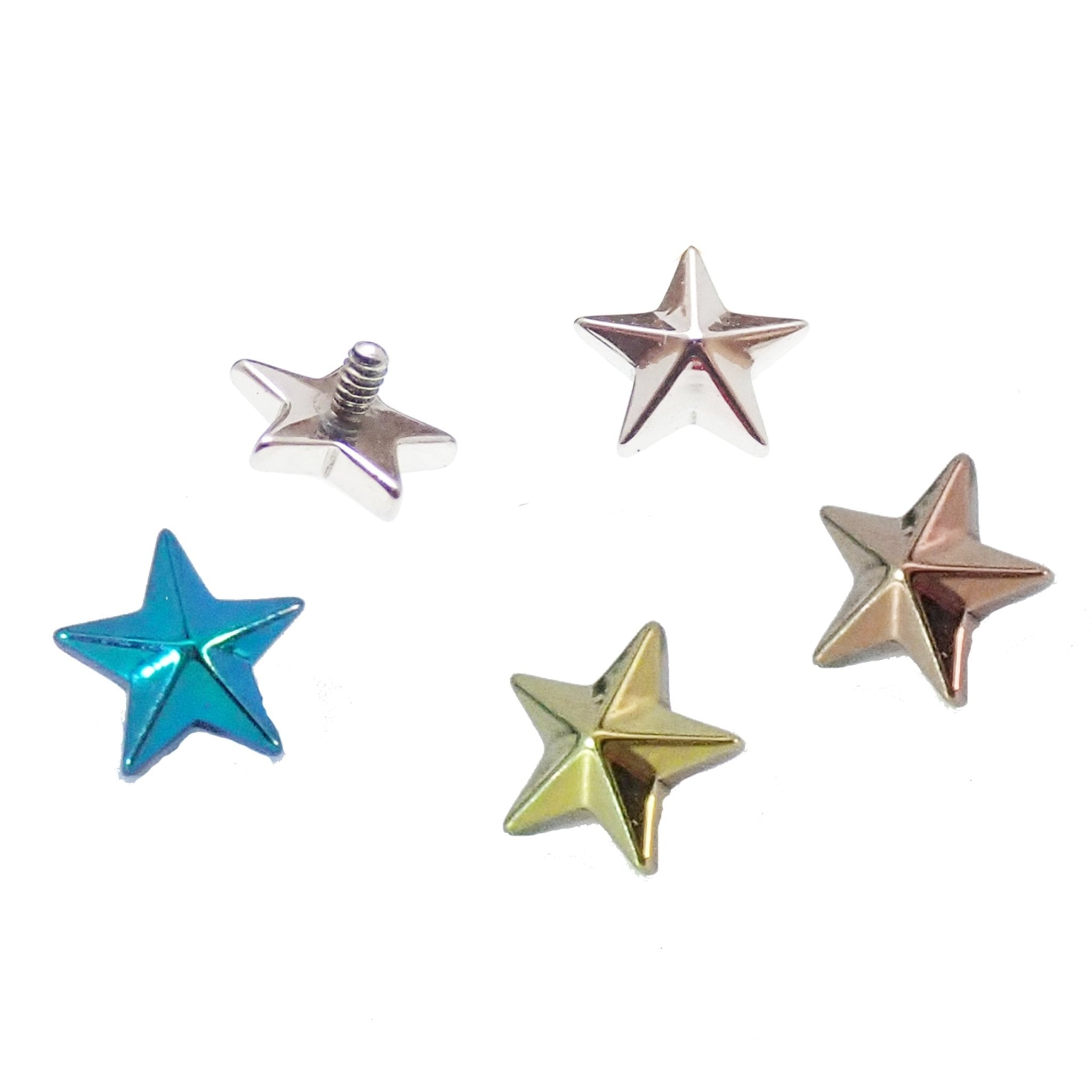 Titanium internally threaded Nautical Star attachment in 16g/14g for body jewelry by Magpie Body Jewelry