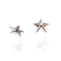 Titanium internally threaded nautical star attachment in 16g/14g for body jewelry by Magpie Body Jewelry, showcasing the star design