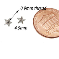 Titanium internally threaded nautical star attachment for 14g and 16g body jewelry by Magpie Body Jewelry.