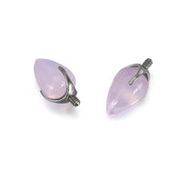 Natural stone bullet cone attachments by Magpie Body Jewelry, 16g/0.9mm thread, featuring amethyst stones in a sleek design.