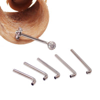 Internally threaded 14g J-bar Christina piercing body jewelry by Magpie Body Jewelry featuring a 1.2mm thread and 12mm length.