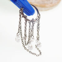 Silver 16g titanium multi-chain clicker jewelry with unique design, 8mm or 10mm diameter, ideal for body piercing.
